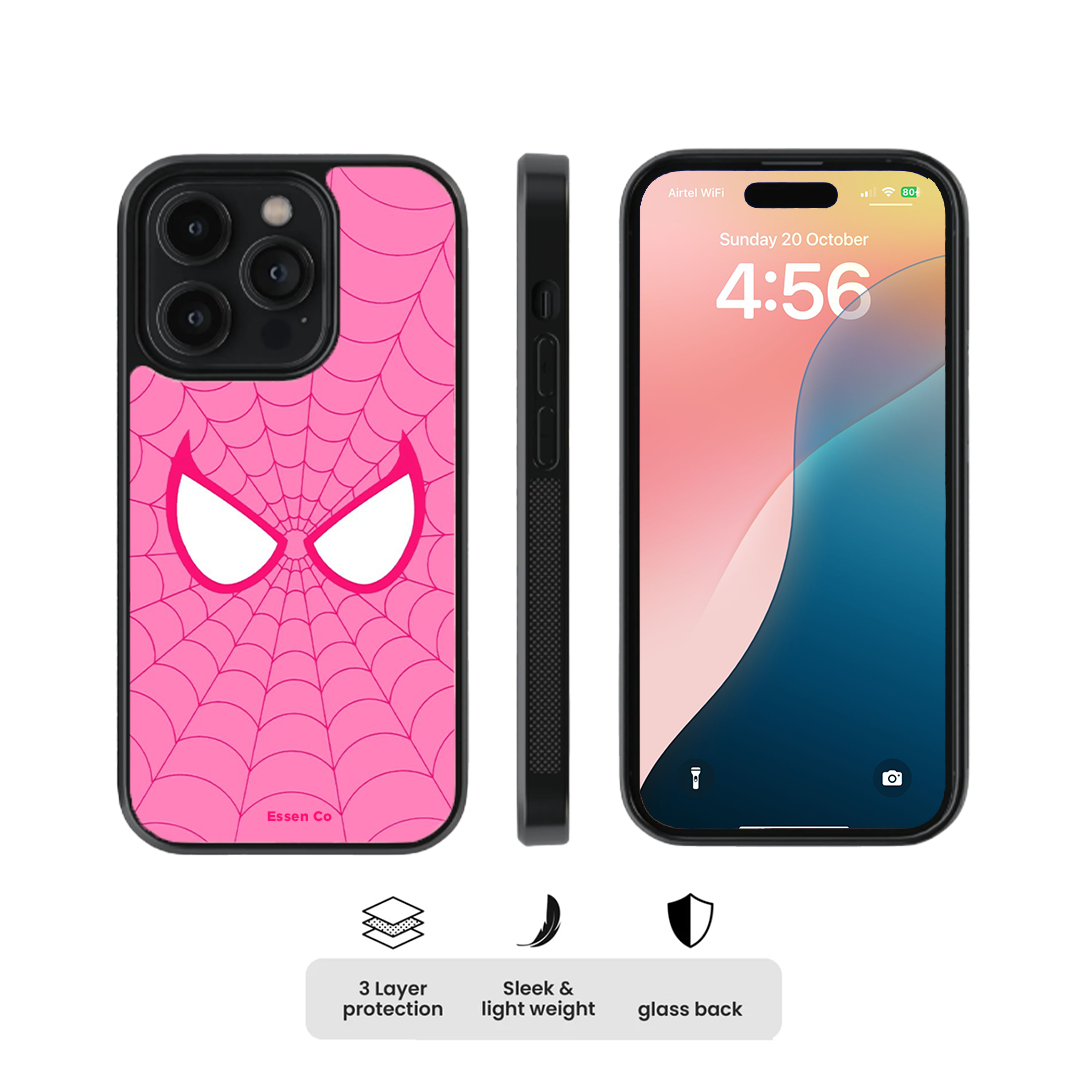Pink Spider β Web Mask Case